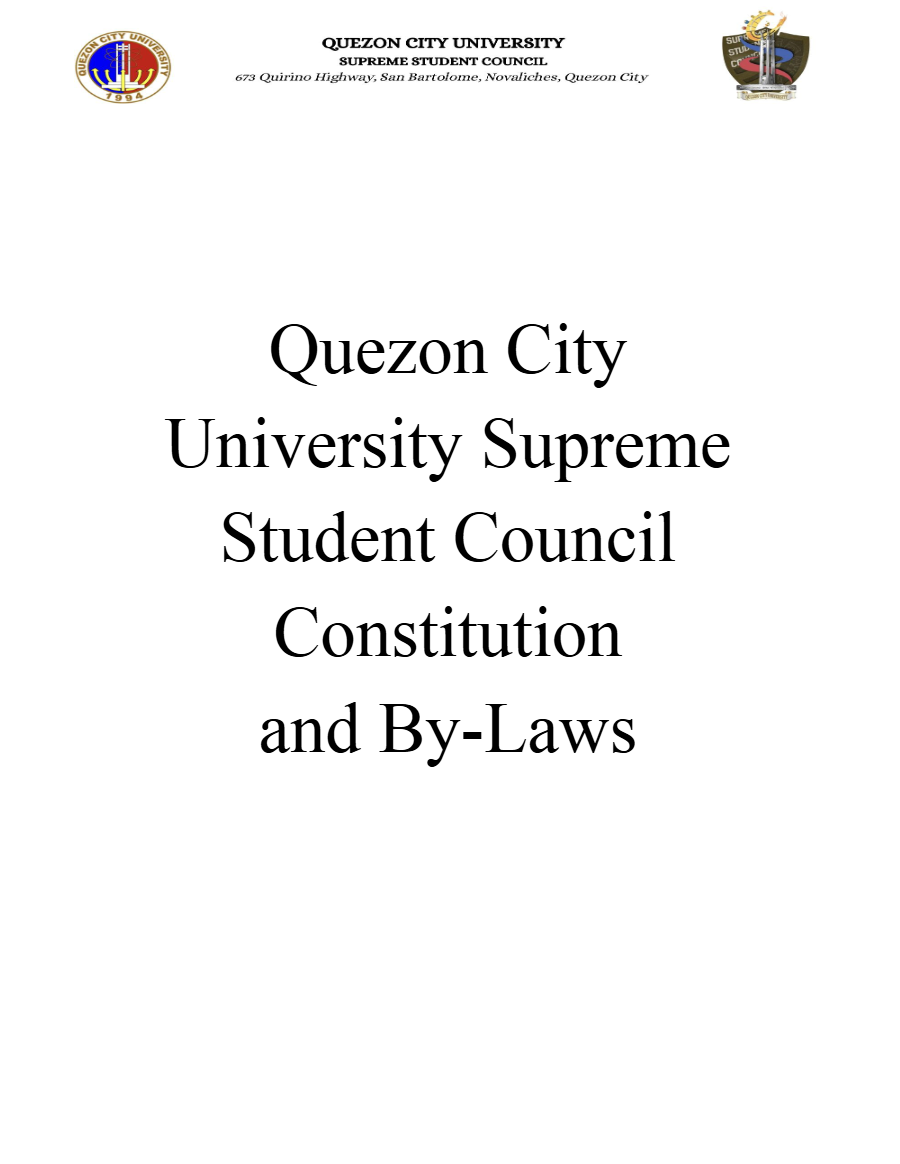 First page of QCU SSC Constitution and By-laws