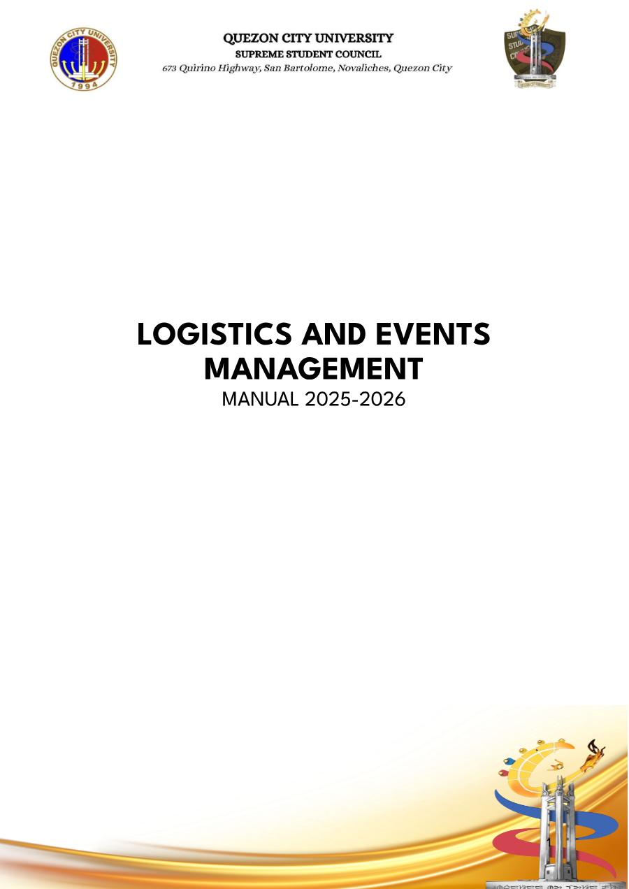 First page of Logistics and Events Management Manual