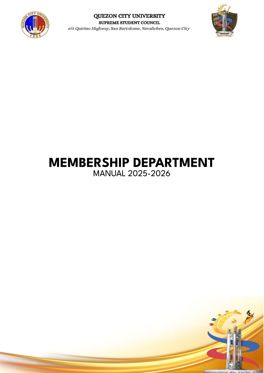 First page of Membership Manual